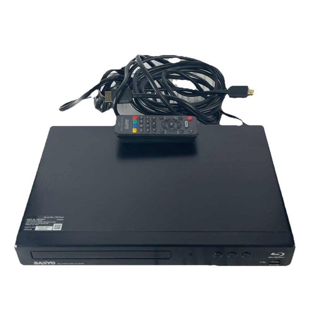 Sanyo Blu-ray Disc Player FWBP505F with Remote & HDMI Cable - Tested & Working